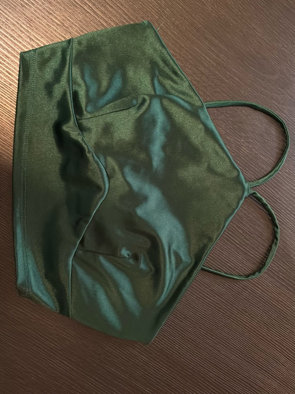 American Threads Emerald Satin Cami Crop